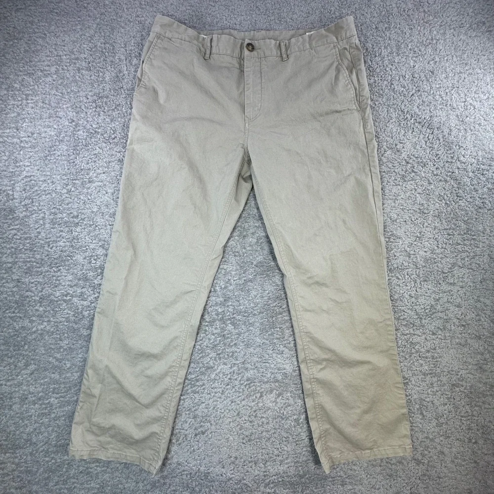 7 Diamonds Mens Straight Fit Chino Pants Tan Khaki Stretch 35x30‎ CTM 3279714
